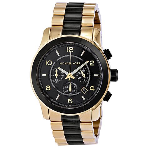 michael kors watch black dial|Michael Kors black chronograph watch.